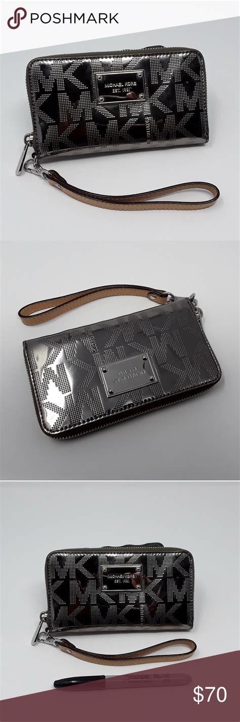 michael kors jet set silver wallet